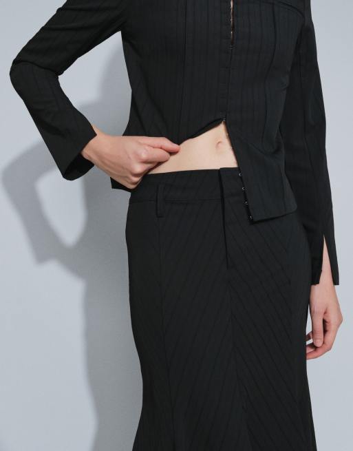 Weekday co-ord midi-rok met mermaidzoom in zwarte streep, 4 van 5