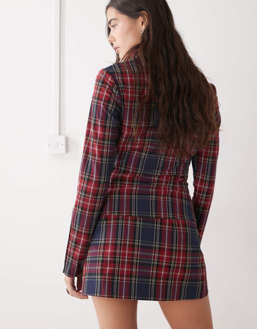 Weekday mini skirt in red plaid - part of a set