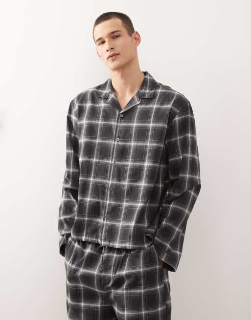 Weekday co-ord oversized flannel shirt in black navy & white check
