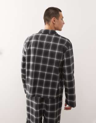 Weekday Co-ord Oversized Flannel Shirt In Black