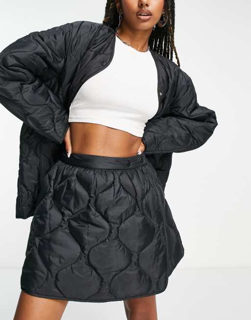 Black quilted 2025 mini skirt