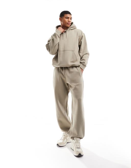 Weekday co-ord relaxed fit heavyweight jersey joggers in beige