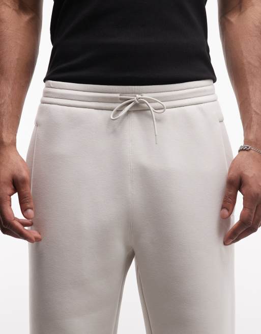 Weekday co-ord scuba-style fabric wide leg joggers in off-white, 5 of 5
