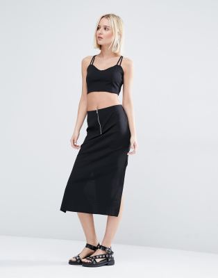 Weekday Co-ord Skirt With Zip-Black