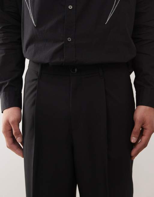 Weekday co-ord tailored trousers with silver embroidery in black, 5 of 5