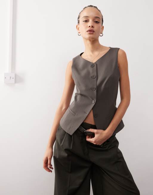 Weekday Cobra vest top in mole