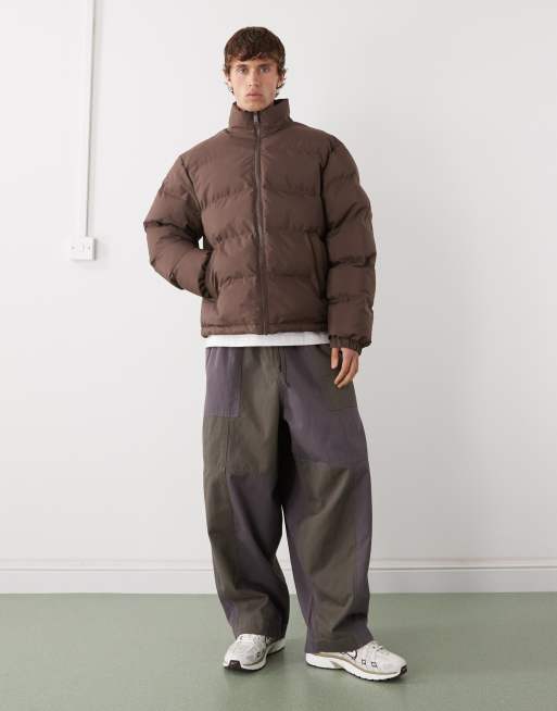 Weekday Cole puffer jacket in dark brown, 2 of 5