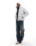 [Weekday] Weekday Cole puffer jacket in light grey XS Light grey