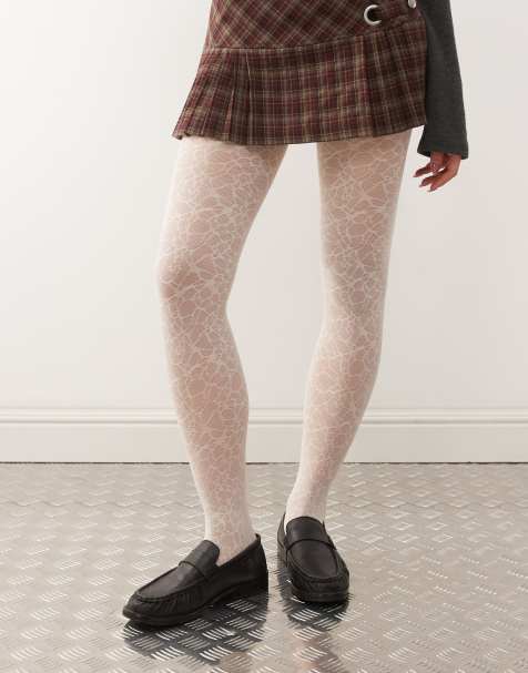 Weekday - Collant in pizzo bianco sporco - view 1