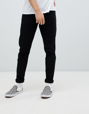 black slim tapered jeans