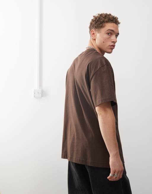 Weekday - Confezione da 2 T-shirt oversize beige e marrone, 4 di 4