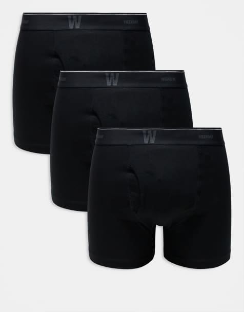 Weekday - Confezione da 3 boxer neri con elastico in vita con logo - view 1