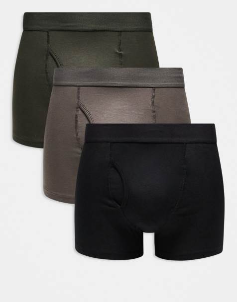Weekday - Confezione da 3 boxer neri, talpa e verde scuro - view 1