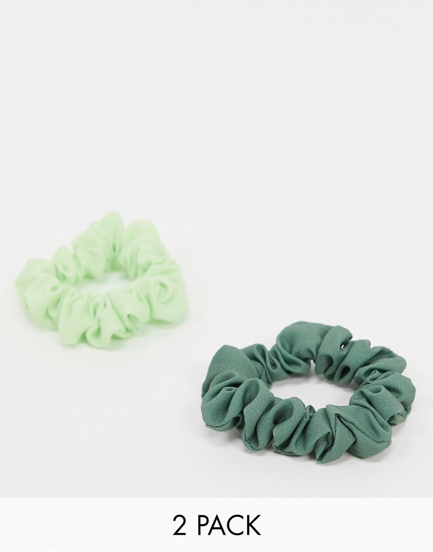 Weekday - Confezione da due elastici per capelli piccoli kaki e verde menta