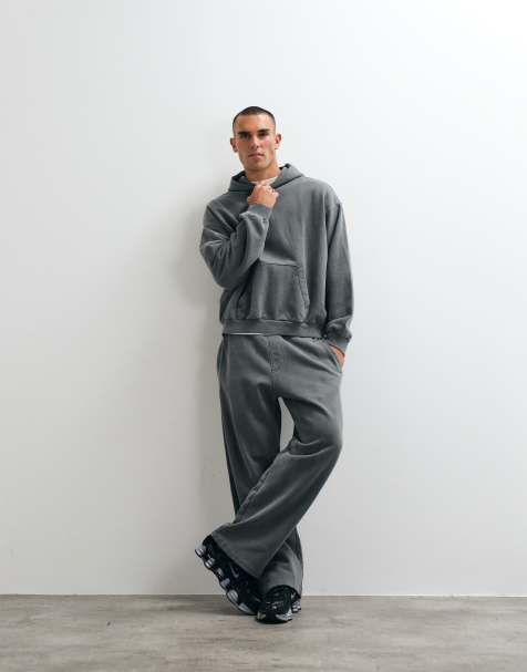Weekday - conjunto de punto grueso de pernera ancha en gris lavado - view 1