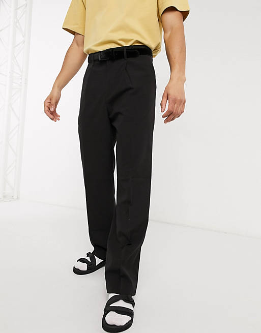 Weekday conrad wide trousers in black