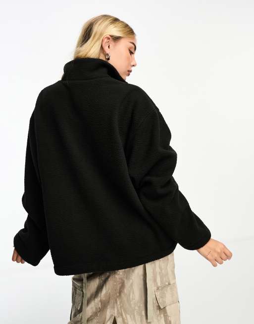 Weekday Cora fleece sweatshirt in black