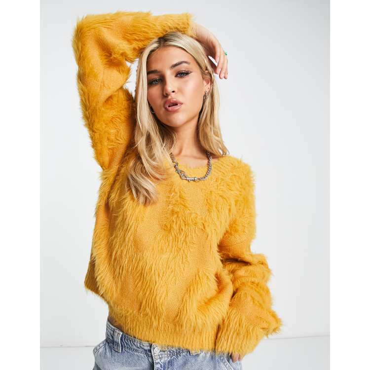 Mustard shop fluffy jumper