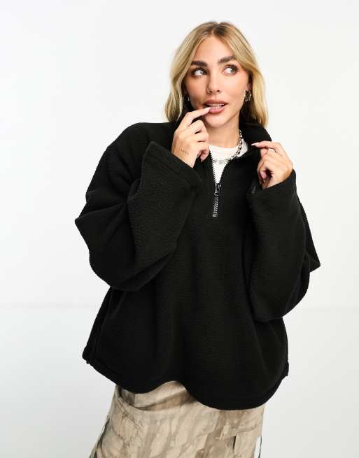 Weekday - Cora - Sort fleece-sweatshirt