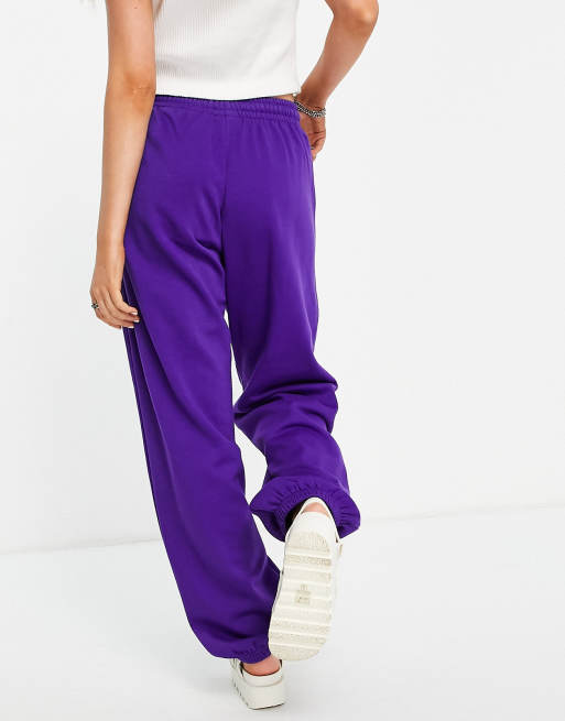 Weekday Corinna cotton sweatpants in purple - part of a set