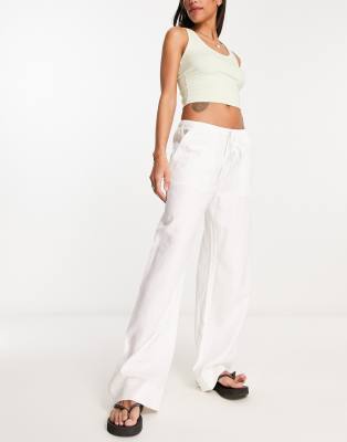 White linen pants see hot sale through