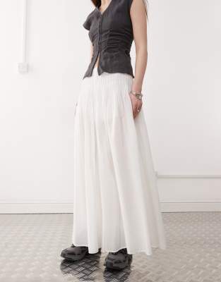 Weekday Cotton Voile Pleated Maxi Skirt