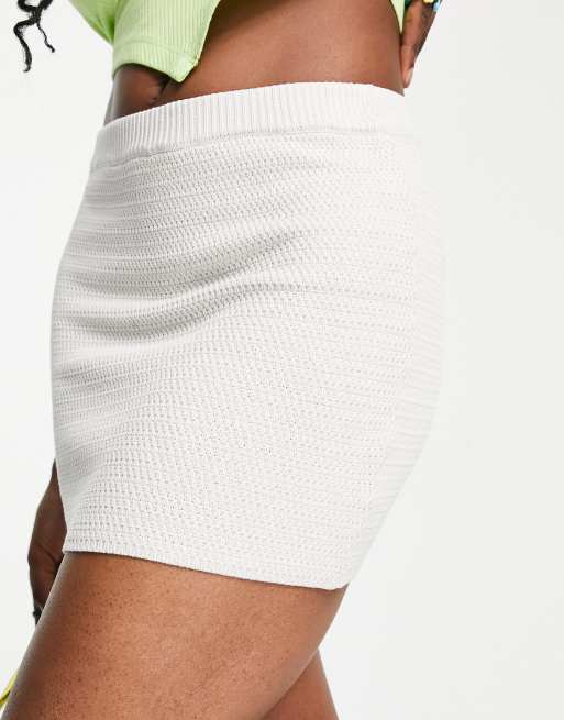 White knit 2025 mini skirt