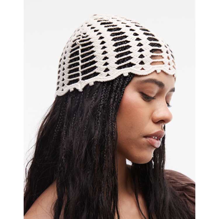 Weekday crochet skull cap in off-white | ASOS