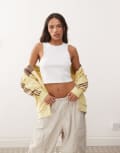 [Weekday] Weekday crop ribbed tank top in white L White