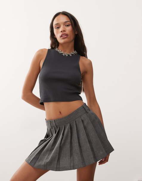 Weekday - Cropped og sort tanktop i ribstrik - view 1
