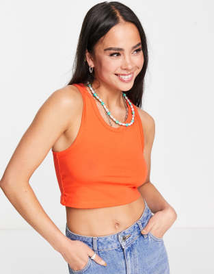asos orange crop top