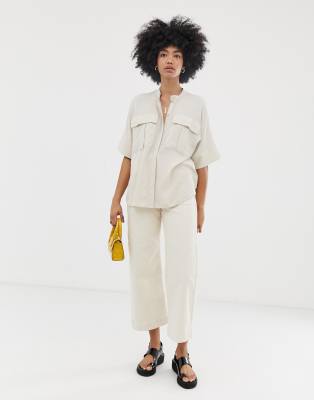 off white straight leg pants