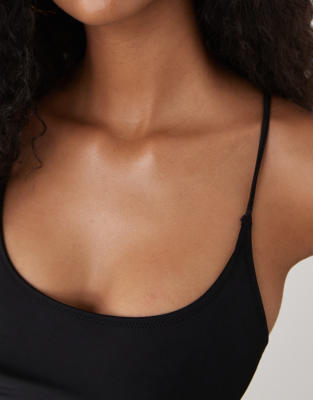 Weekday Crossover Low Back Swimsuit In Black