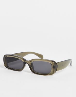 Weekday – Cruise – Eckige Sonnenbrille in Grün