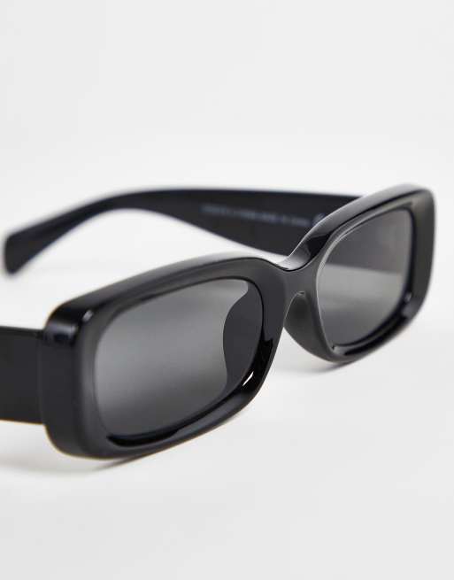 Weekday – Cruise – Rechteckige Sonnenbrille in Schwarz, 4 von 4