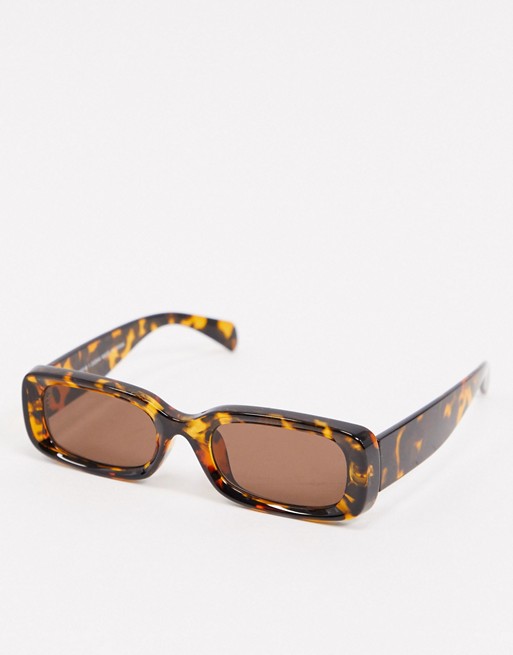 Weekday Cruise rectangular sunglasses in tortoiseshell