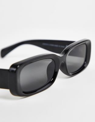 Weekday Cruise square sunglasses in black | ASOS