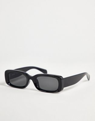 Weekday Cruise squared sunglasses in black - ASOS Price Checker