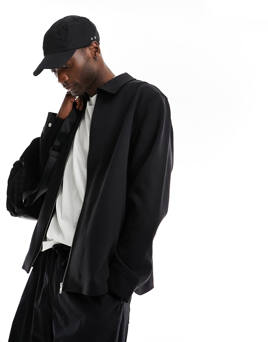 Weekday Curtis relaxed fit overshirt in black
