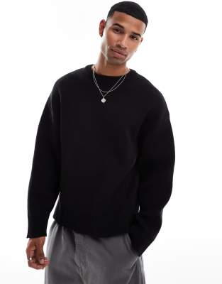 Weekday Cypher oversized jumper in black - view 1