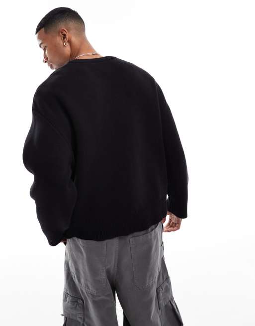 Weekday Cypher oversized sweater in black | ASOS