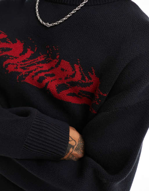 Weekday flame outlet jacquard sweater