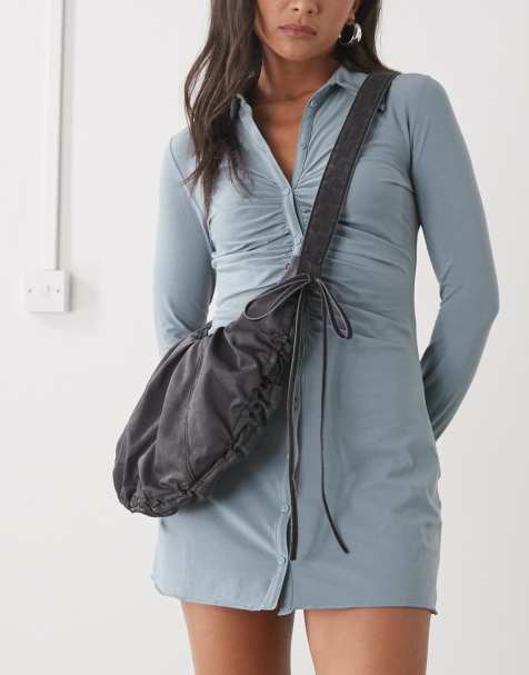 Weekday – Czarna marszczona torba crossbody - view 1