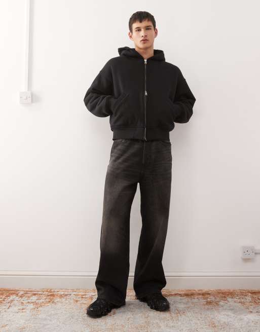Weekday – Czarna podszyta polarowym kożuszkiem bluza z kapturem oversize, 2 z 5