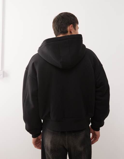 Weekday – Czarna podszyta polarowym kożuszkiem bluza z kapturem oversize, 3 z 5