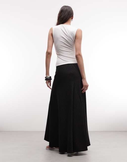 Weekday – Czarna spódnica maxi w prążki, 4 z 5
