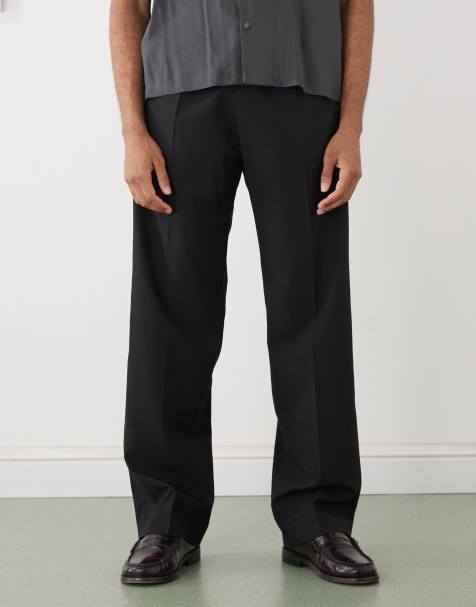 Weekday relaxed fit tailored trousers in black