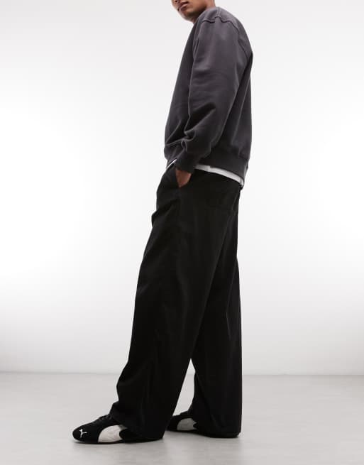 Weekday – Czarne sprane spodnie baggy oversize z elastyczną talią, 3 z 5
