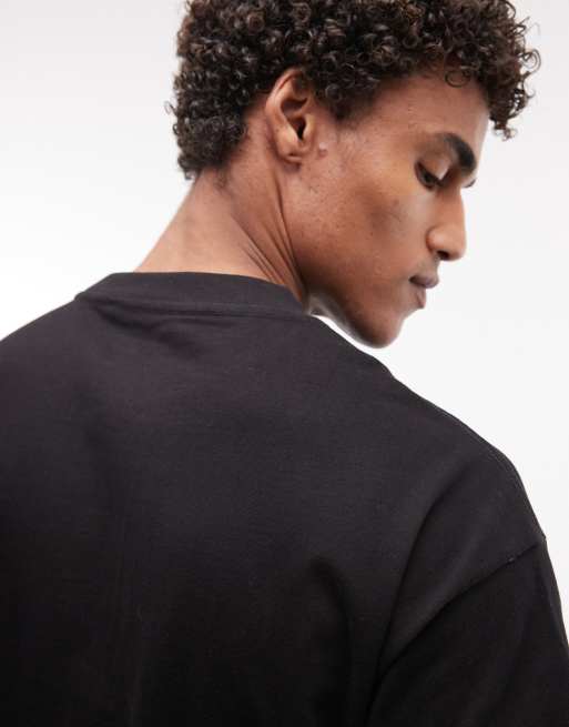 Weekday – Czarny luźny T-shirt oversize o pudełkowym kroju, 3 z 5