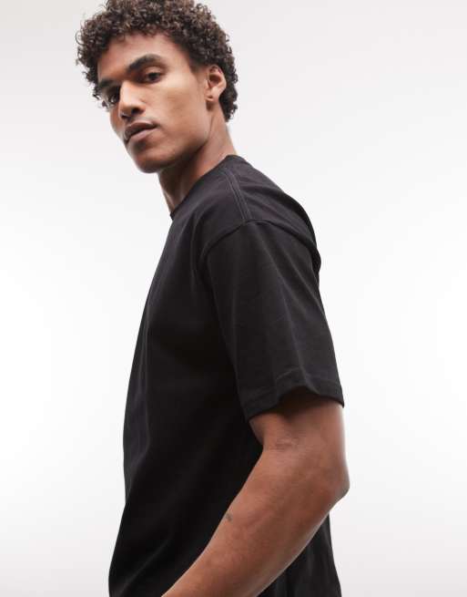 Weekday – Czarny luźny T-shirt oversize o pudełkowym kroju, 4 z 5